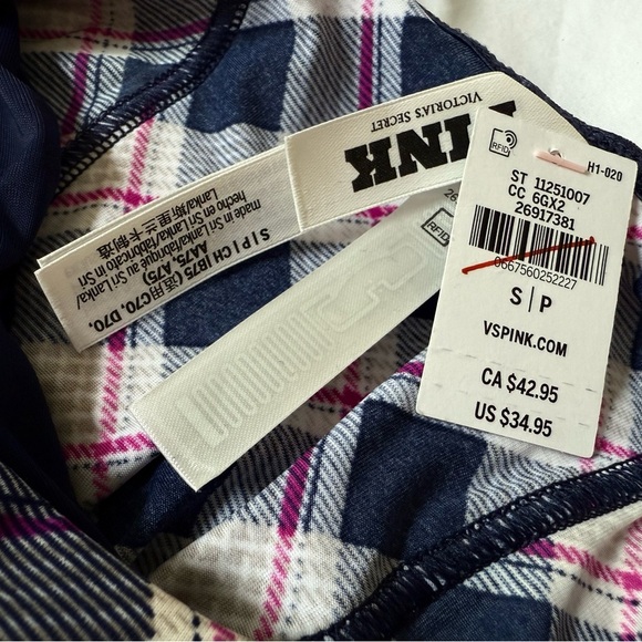 PINK Victoria's Secret Plaid Bra - Blue and Pink - Picture 3 of 3